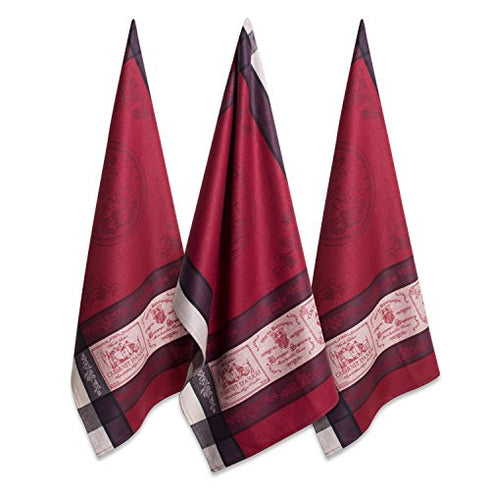 Cotton French Jacquard Dish Towels, 20x28 Set of 3, Decorative Tea Towels for Everyday Kitchen Cooking and Baking